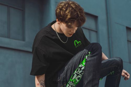giyim Razer evisu daicock desenli tişört tek renk 44RV4191