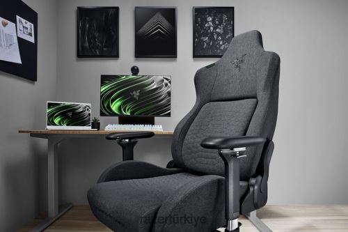 oyun koltuğu Razer iskur - koyu gri kumaş tek renk 44RV4137
