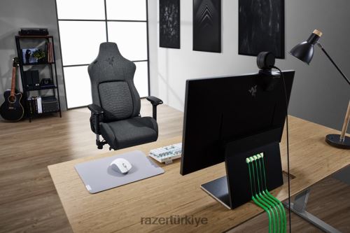 oyun koltuğu Razer iskur - koyu gri kumaş tek renk 44RV4137